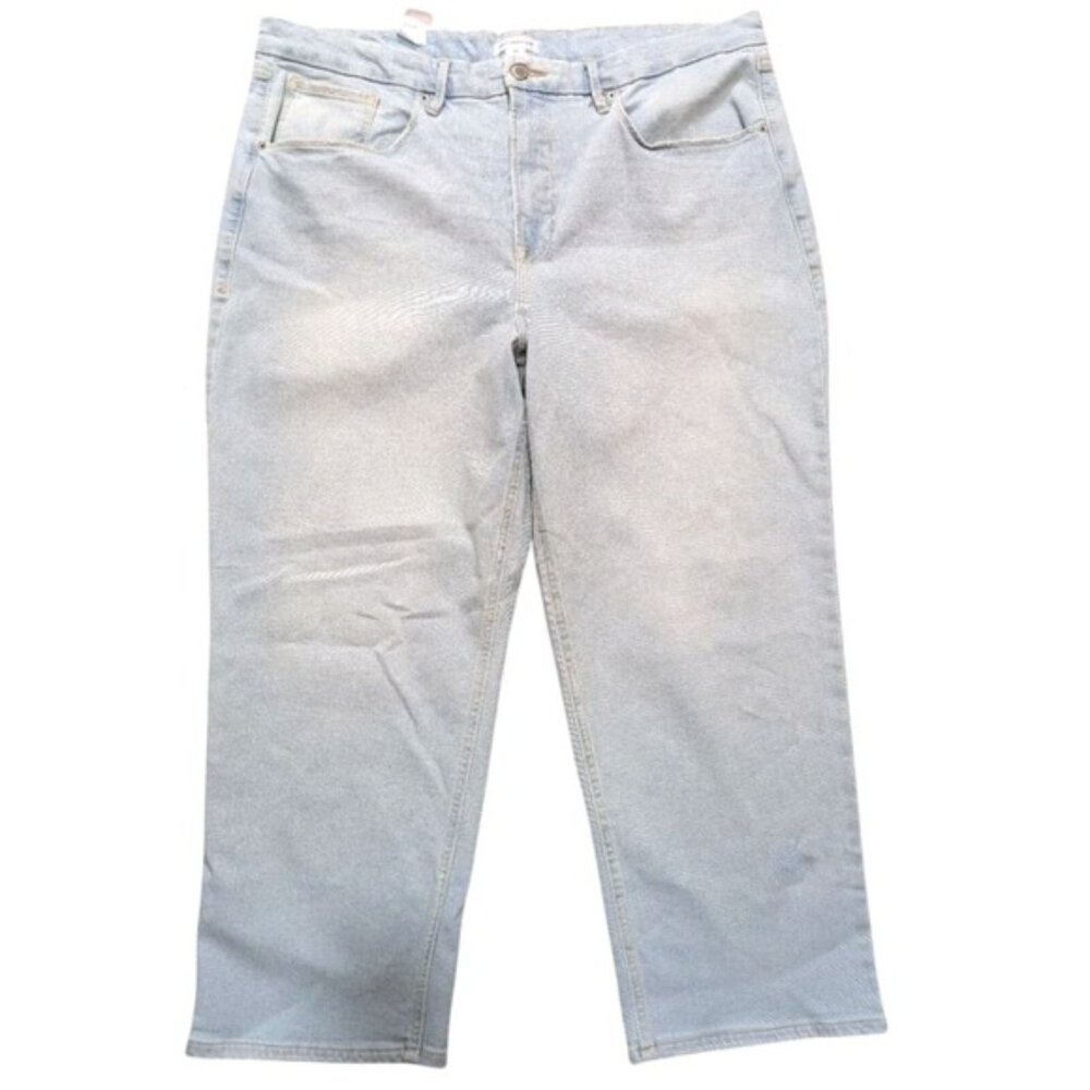 NEW Good American NEW Plus 22 3X Good Legs Crop Jeans Stretchy Light Wash